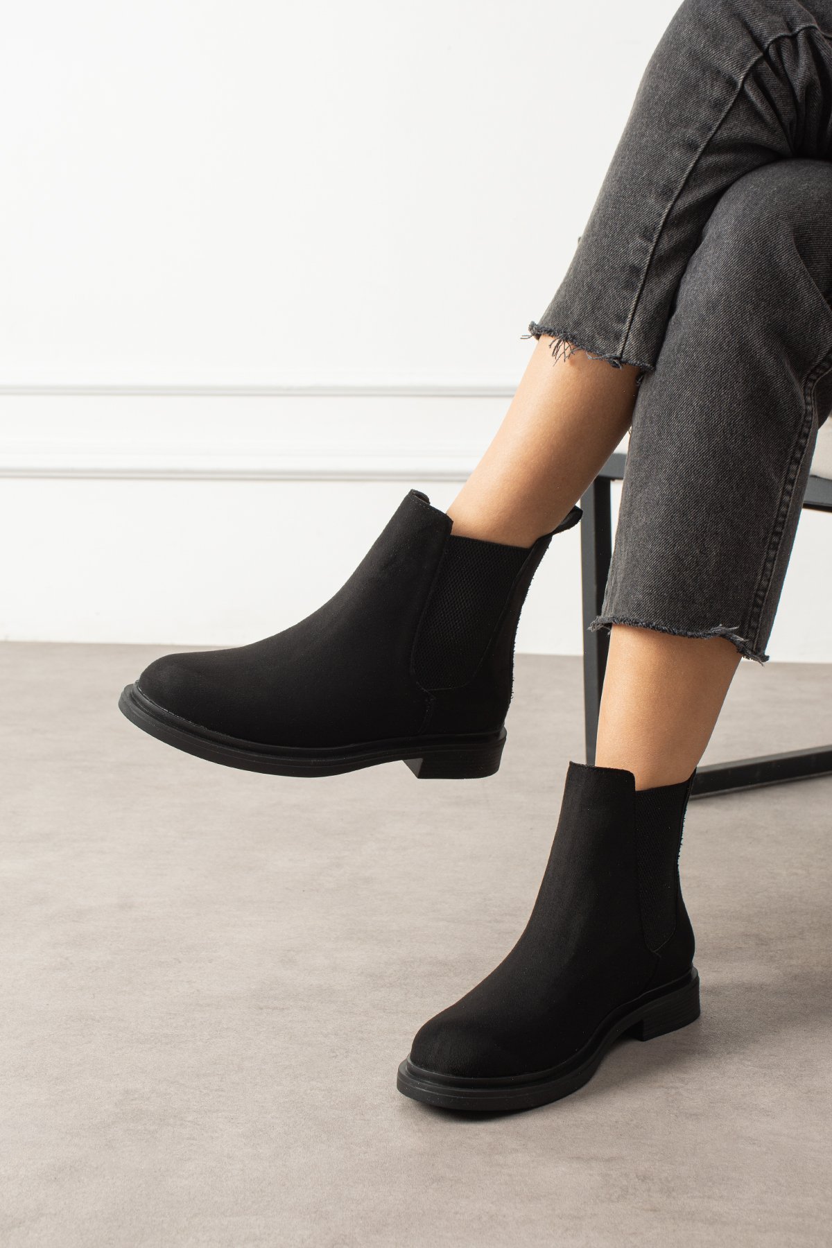 Kadın Yan Lastikli Düz Taban Chelsea Bot - Görsel 6