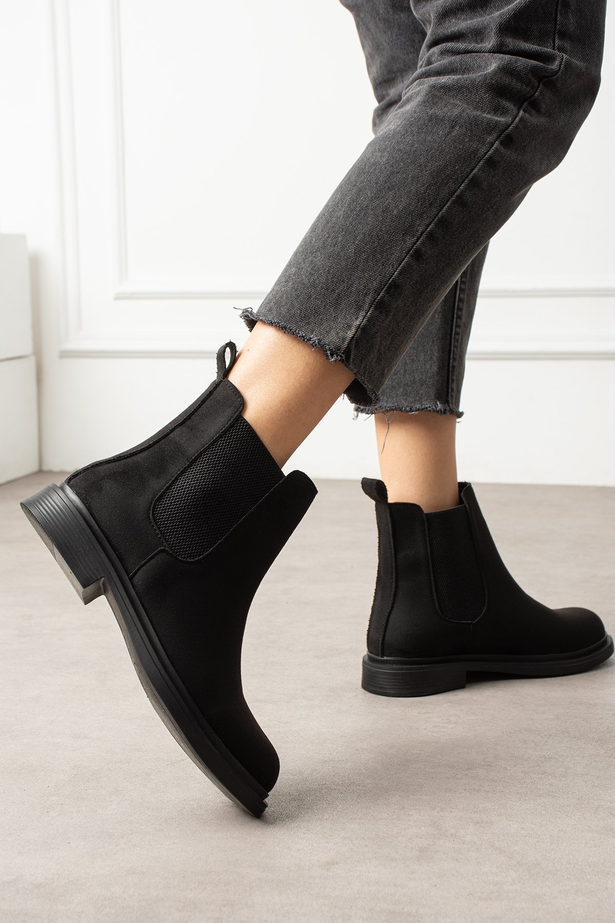 Kadın Yan Lastikli Düz Taban Chelsea Bot - Görsel 5