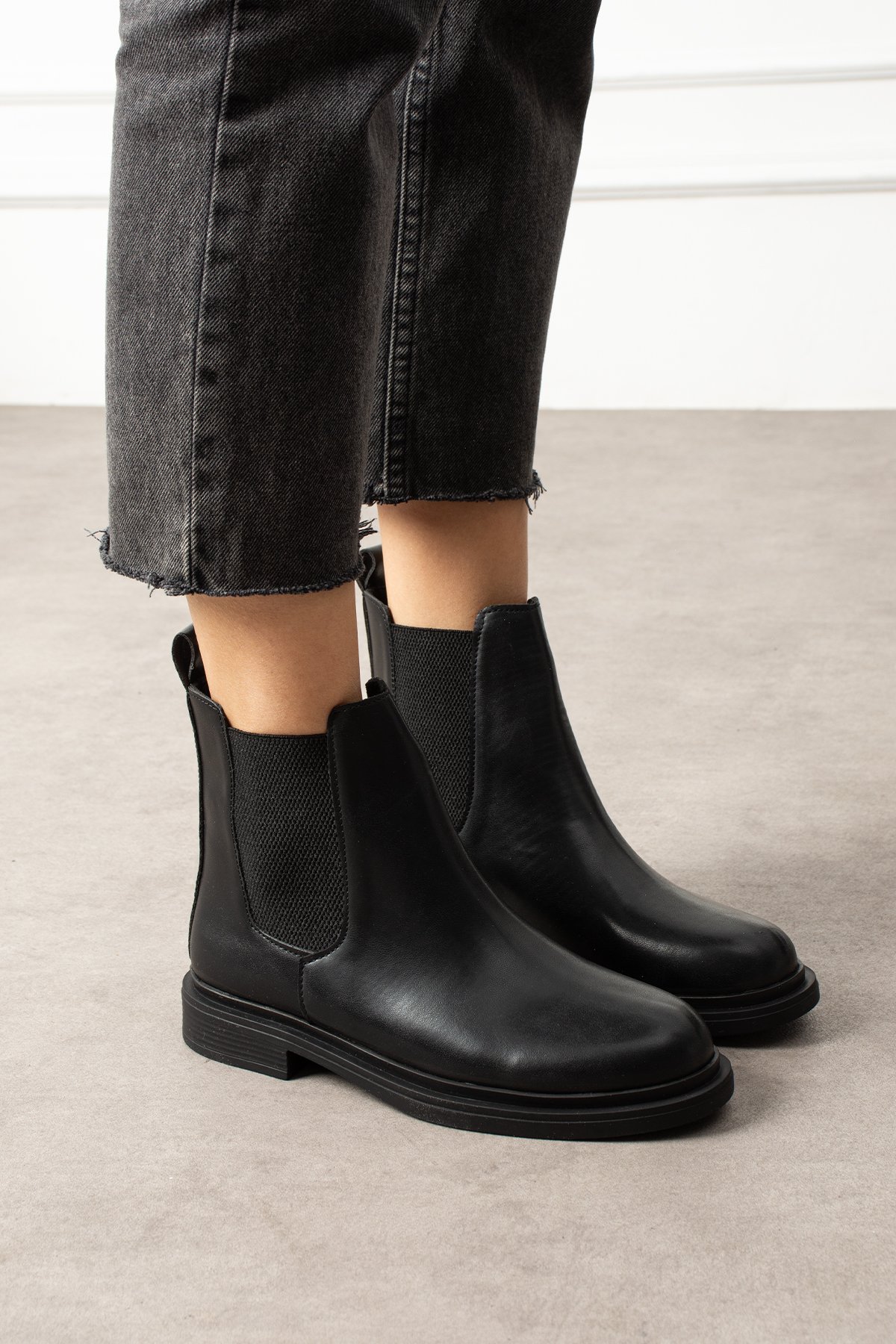 Kadın Yan Lastikli Düz Taban Chelsea Bot - Görsel 5
