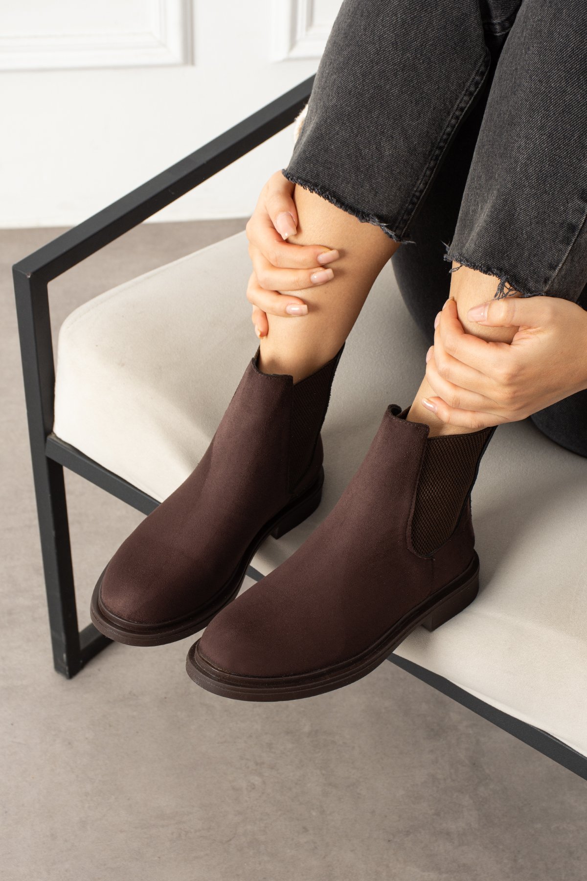 Kadın Yan Lastikli Düz Taban Chelsea Bot - Görsel 4