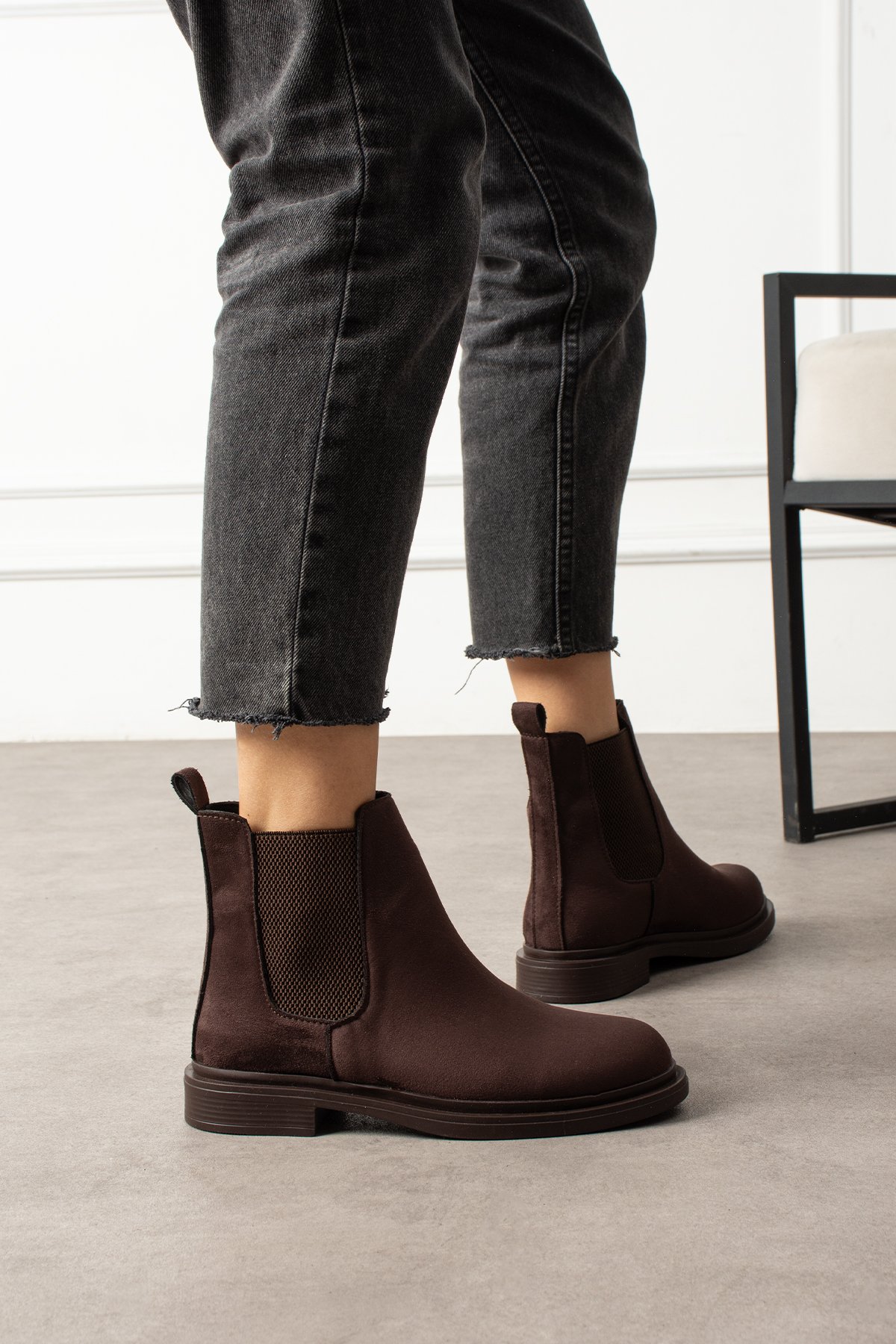 Kadın Yan Lastikli Düz Taban Chelsea Bot - Görsel 5